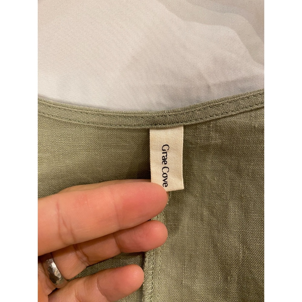 Grae Cove Ainsley Dress Womens XS Linen Knee Length Beach Costal Summer Minimal - Picture 2 of 8